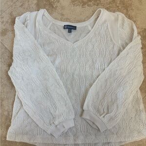 Democracy White Textured Blouse